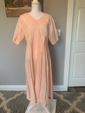 Light Peach Eyelet Midi Dress homemade Medium-Large